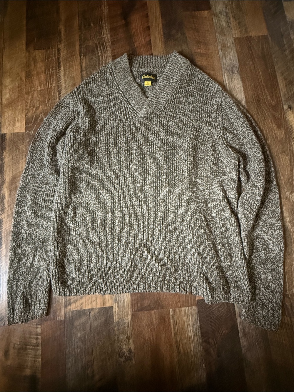 Cabela's Men's Marled Taupe V-Neck Sweater